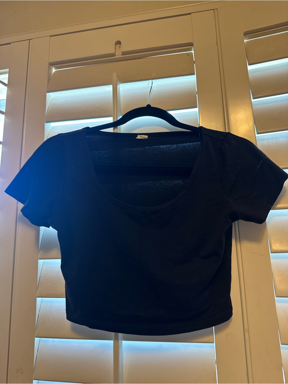 Amazon Black Scoop-Neck Crop Top for Women